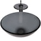 Novatto Clear Grey Glass Vessel Bath Sink and Faucet Set, Matte Black NSFC-168G001MB - alternate 2